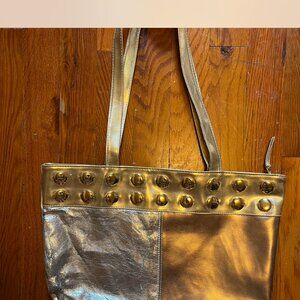 WOMENS METALLIC TOTE